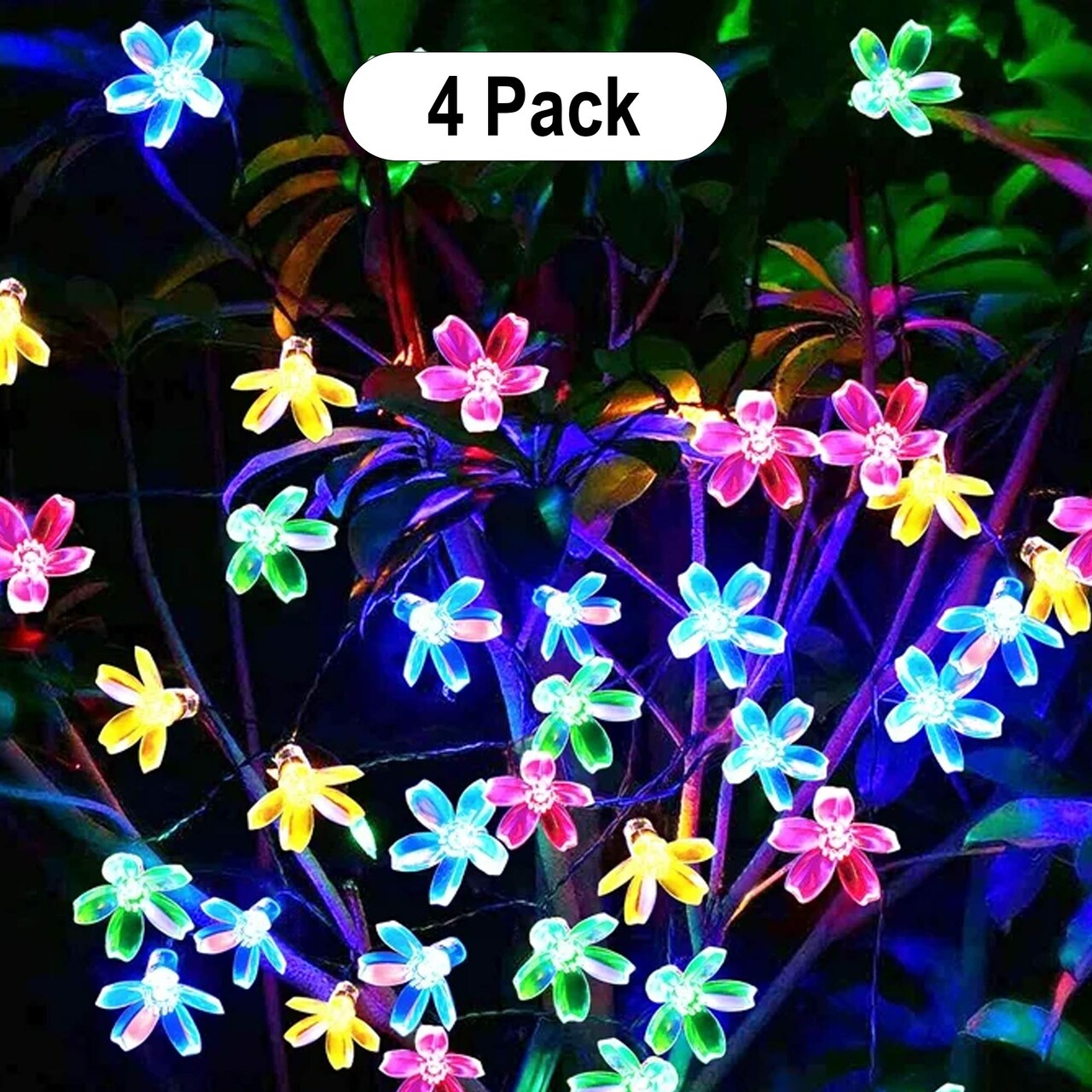 Solar Decorative Cherry Blossom 50 LED String Lights with 8 Light Modes